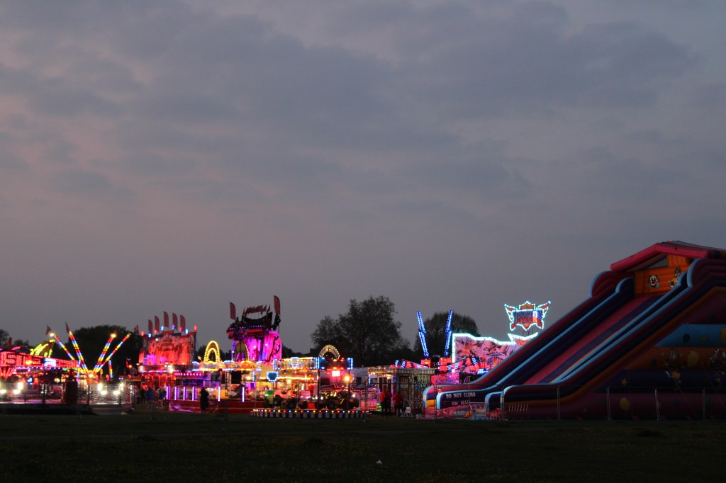 Image of the funfair from afar. 