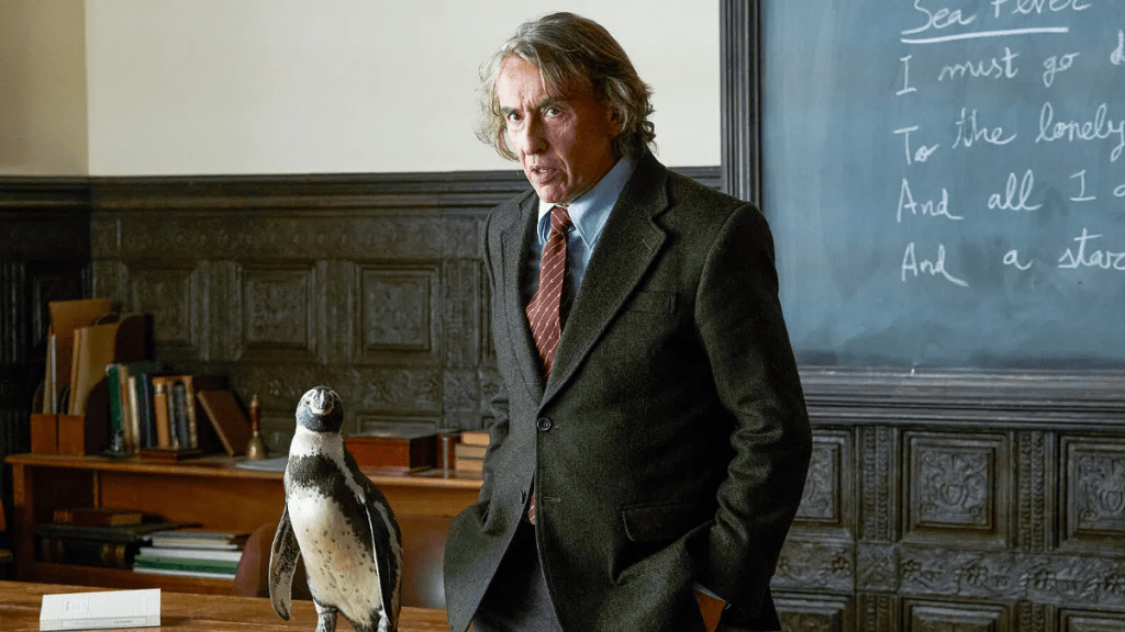 Steve Coogan and the Penguin in The Penguin Lessons. 